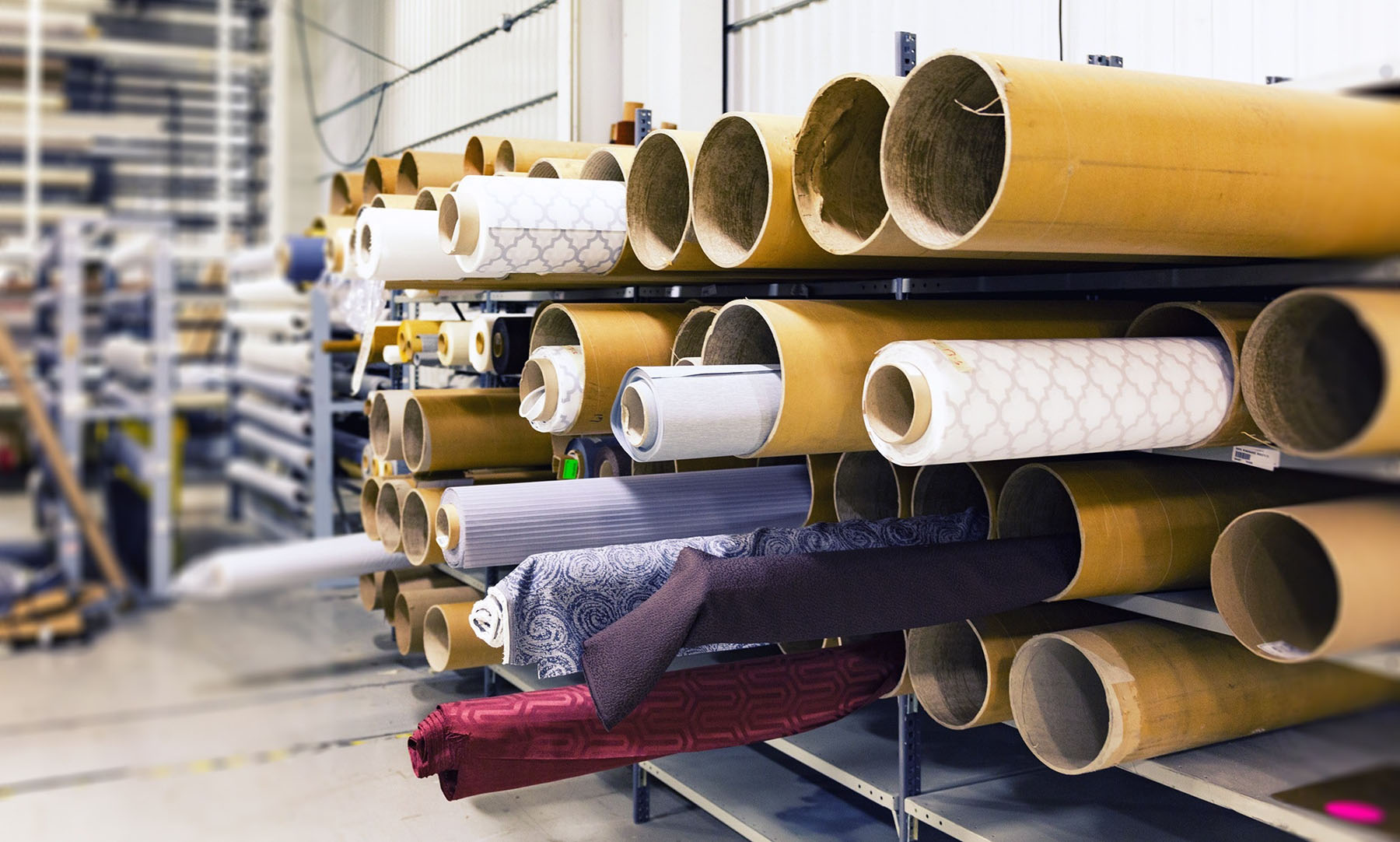 Textile warehouse storing imported goods into the UK for distribution