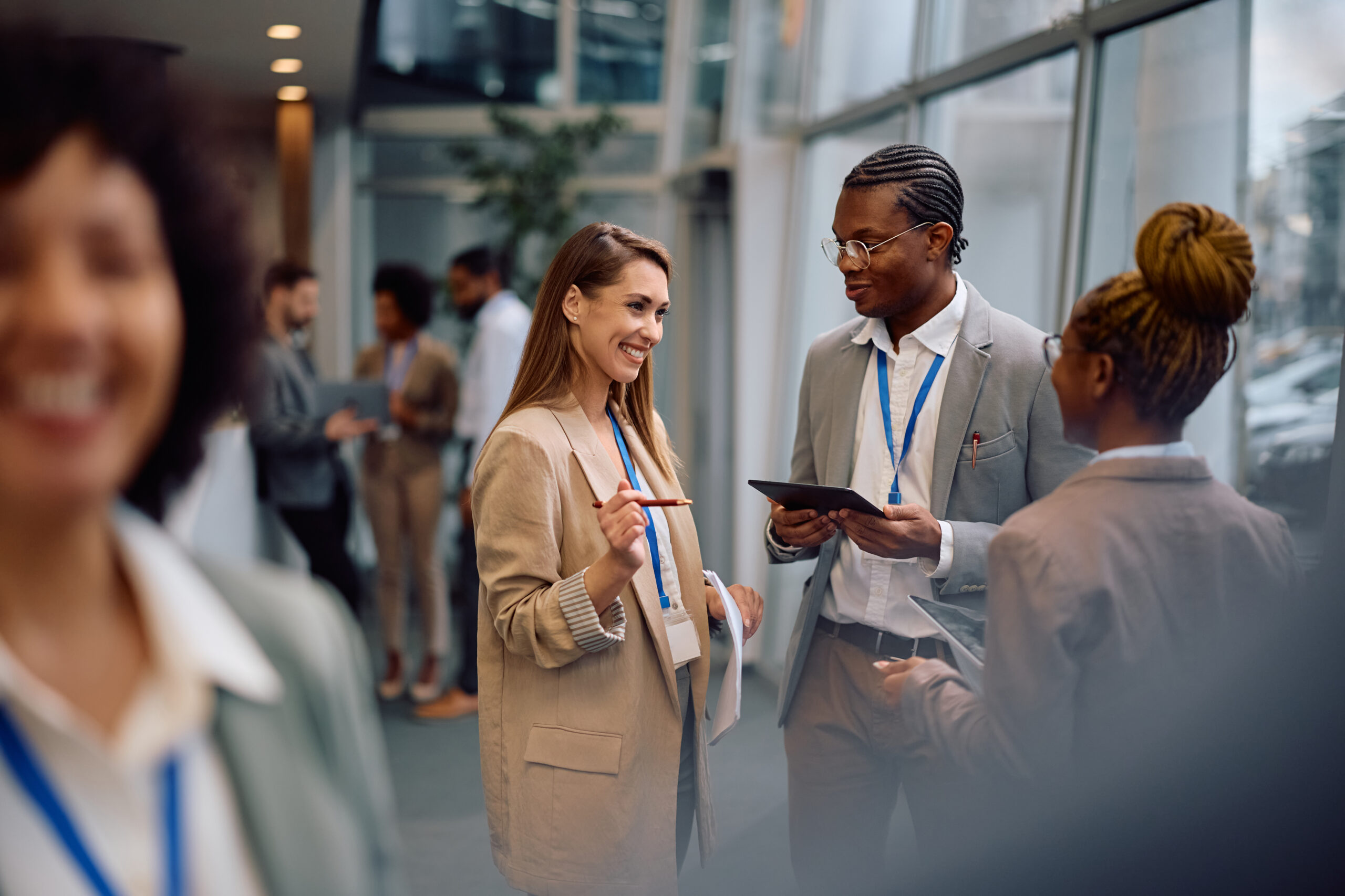 Business people meeting at a round table