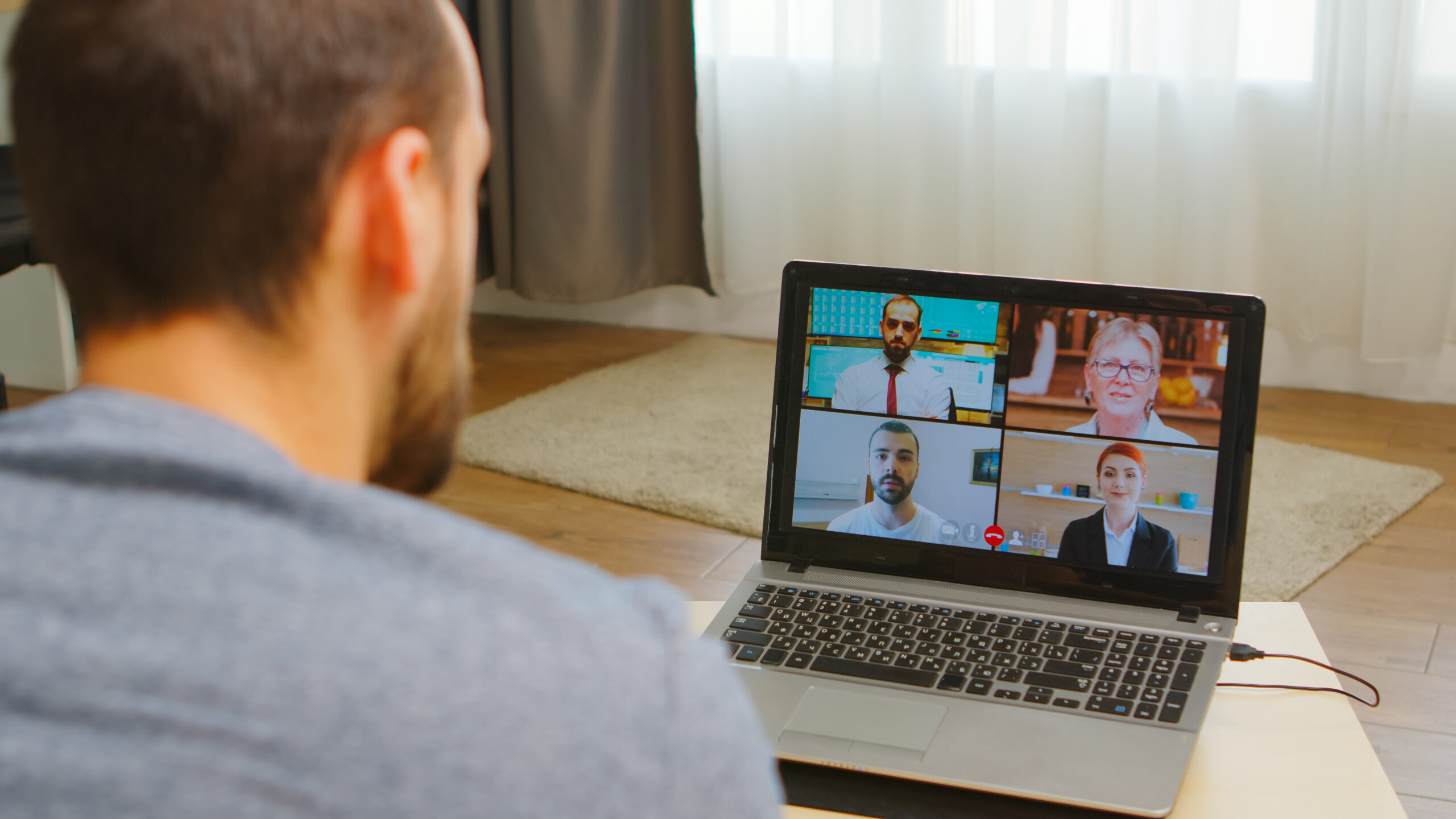 freelancer on remote video call for business support