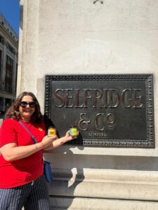 Ruby outside the pop-up launch at Selfridges
