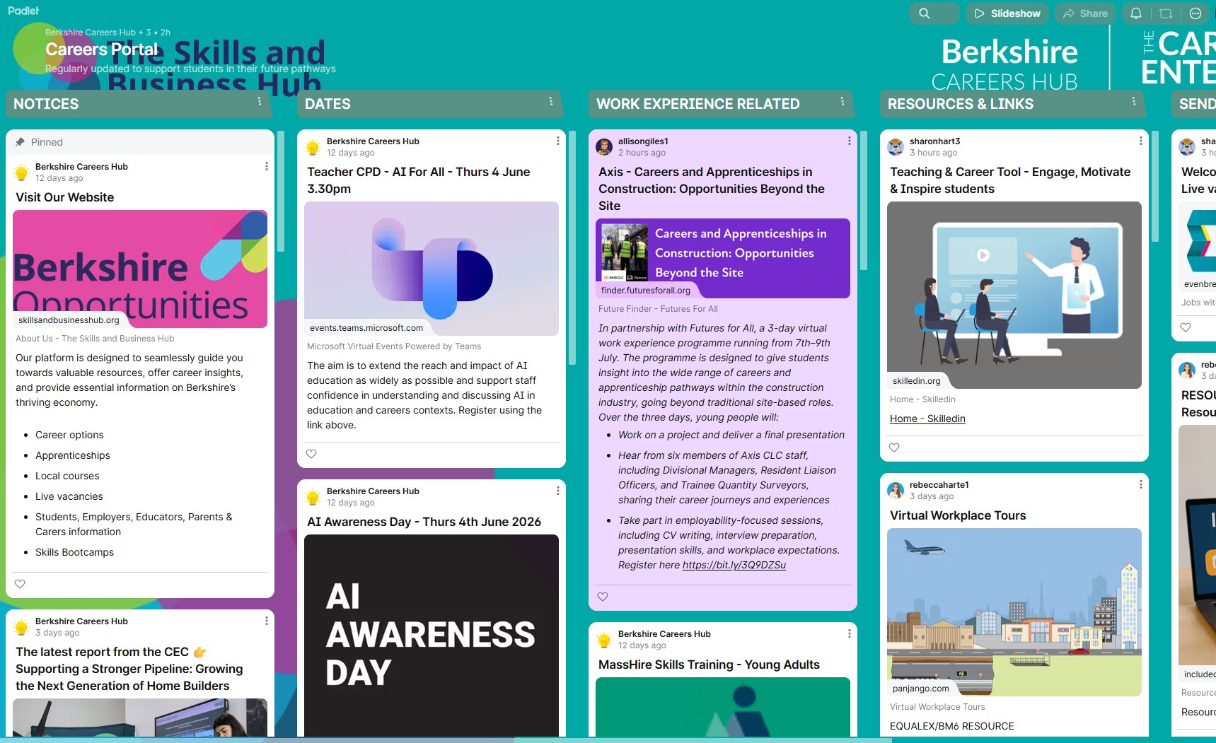 BCH padlet all the latest information and updates