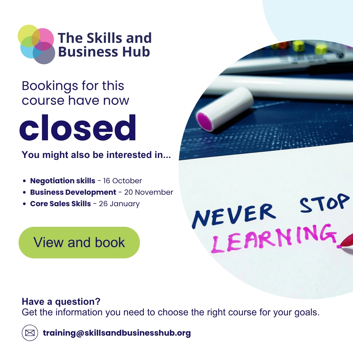 Sales course closed